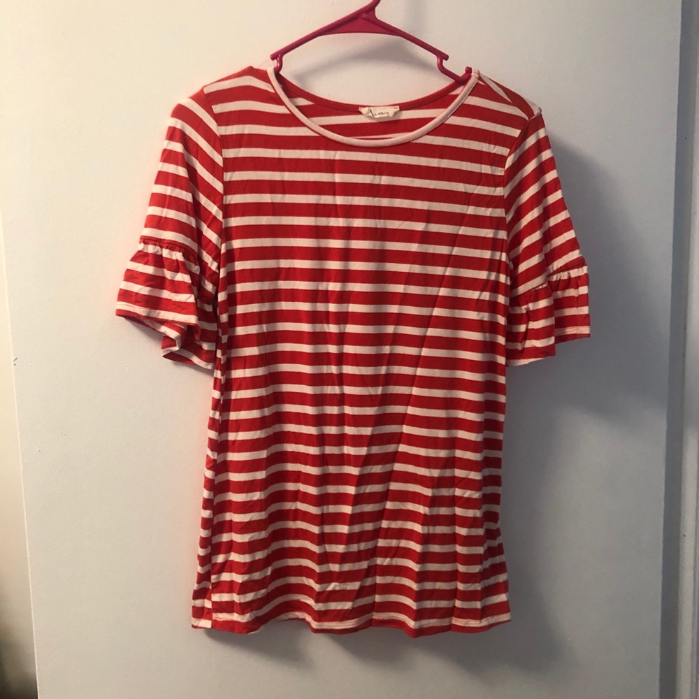 Les Amis Orange and White Striped Stretchy Small